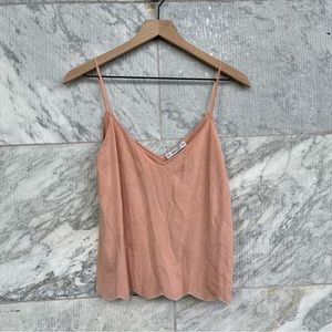 Zara Knit Scalloped Knitted V-neck Tank Top